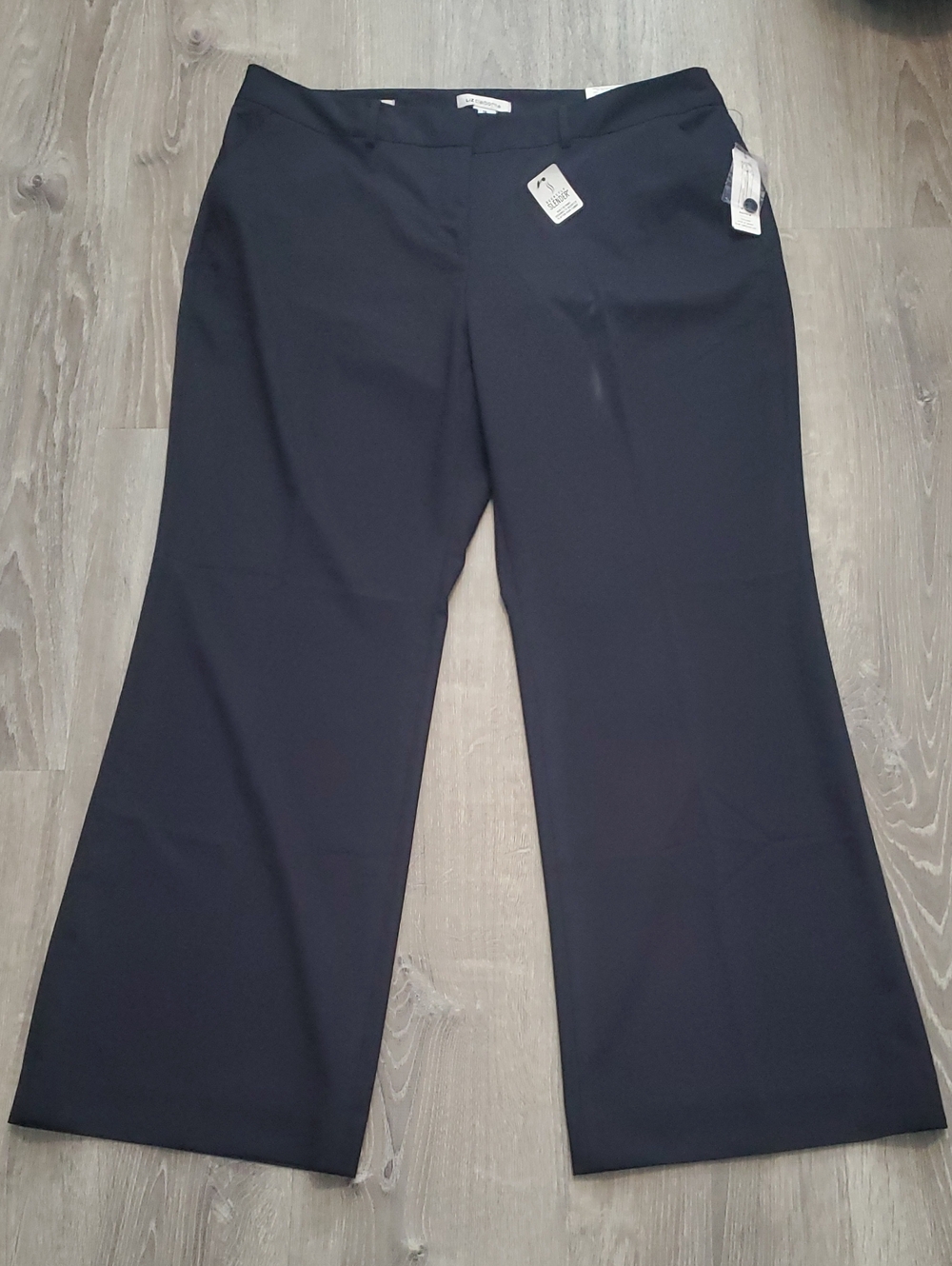 New Liz Claiborne Secretly Slender Sophie Wide-Leg Trouser Pants Navy Size 18